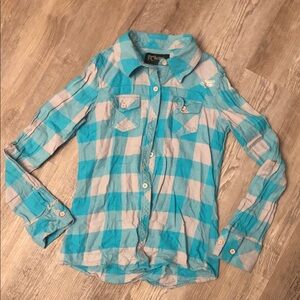 {Fox} Turquoise and White Flannel
